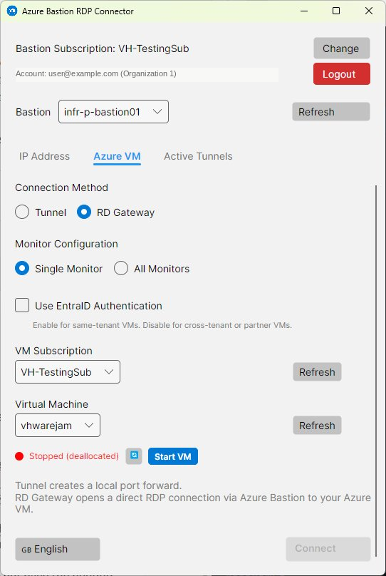 Azure VM tab – VM stopped